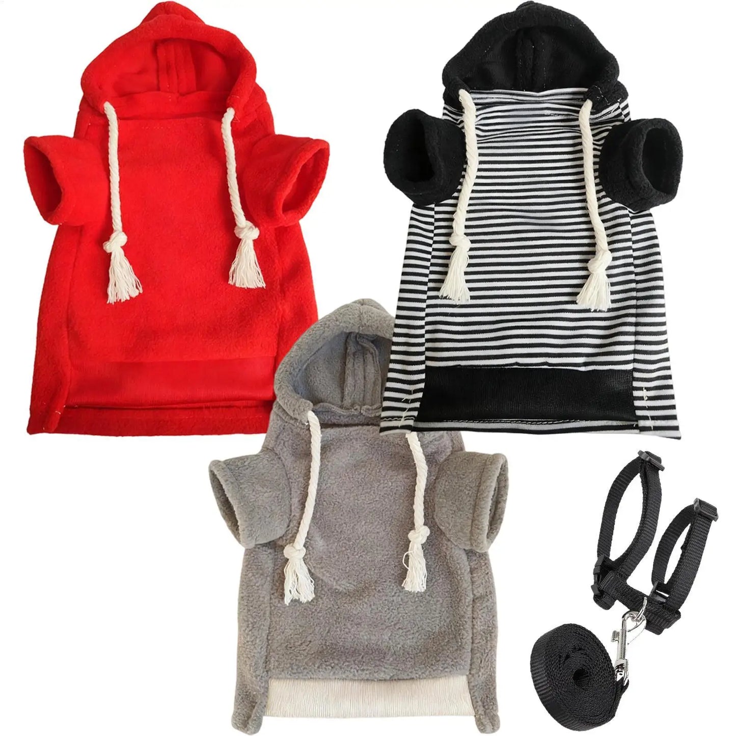 Ferret Clothes Warm Soft Hamster Outfits with Harness Small Animal Ferret Sweater for Bunny Squirrels Chinchilla Chihuahua Pet