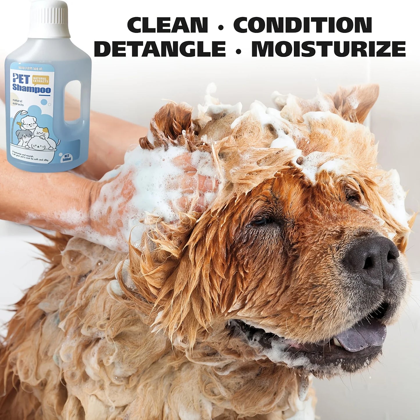 Pet Bath Gel,Pet Shampoo,Cat and Dog Bath Gel,Gentle Soothing Formula,Suitable for Cats and Dogs,Cares for Pet Hair Health,500ml