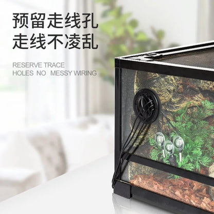 Glass Insulated Reptile Tank for Turtle Tortoise Lizard and Chameleon,Crawling Pet Breeding Box with Heat Retention Structure