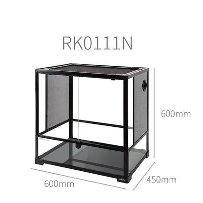 Glass Insulated Reptile Tank for Turtle Tortoise Lizard and Chameleon,Crawling Pet Breeding Box with Heat Retention Structure