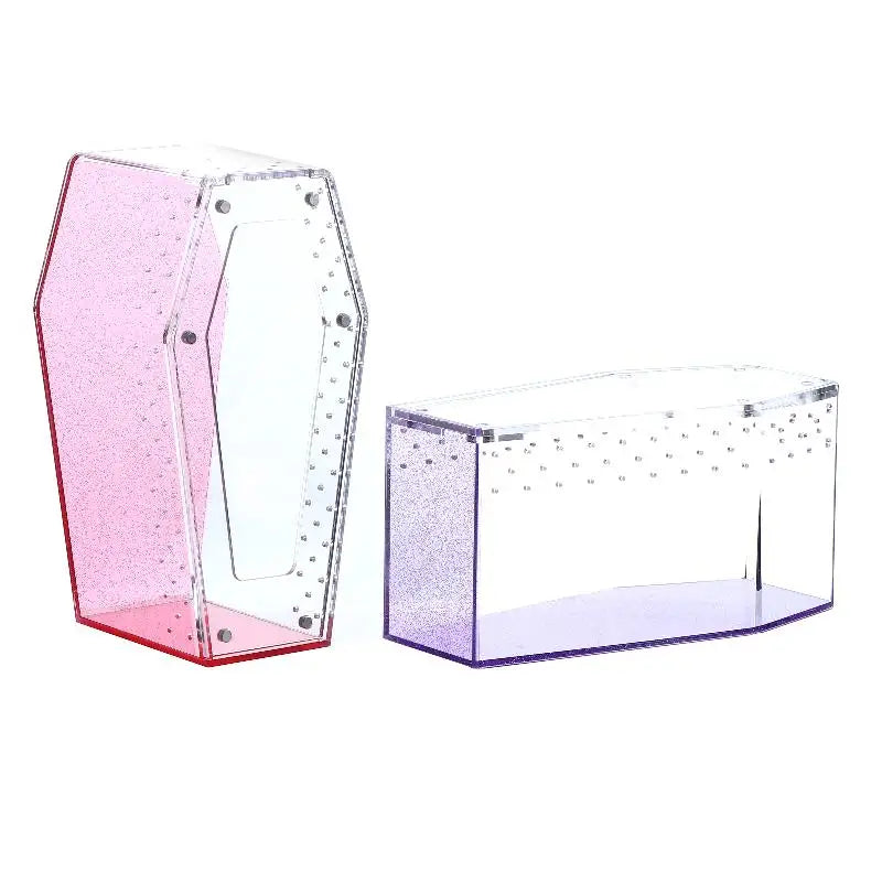 Acrylic Transparent Reptile Enclosure Insect Spider Lizard Feeding Cage Reptile Breeding Box Ventilation Arboreal Enclosure Case