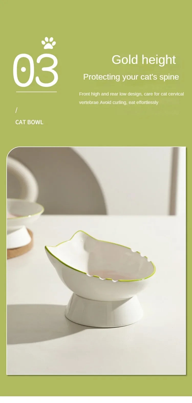 Cat Bowl Ceramic Cat Food Bowl Dog Bowl Food Bowl Rice Bowl Large-diameter Water Bowl Slanted Mouth Bowl Anti Knock Pet Supplies