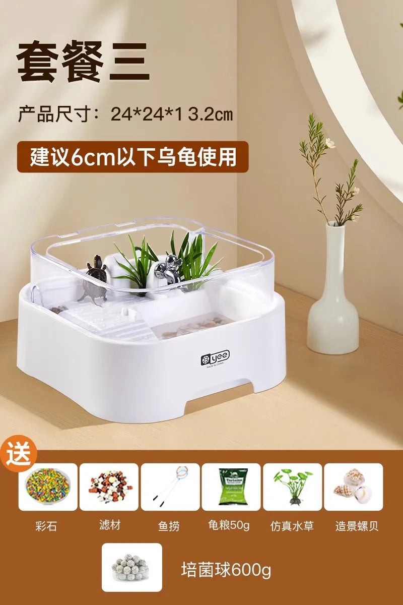 Turtle Tank, Home Brazilian Turtle Pot, Decorative Item, Grass Turtle Breeding Box, Tank Sun Deck