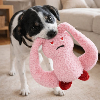 Portable Long Eared Rabbits Pet Stuffed Animal Bite-Resistant Dog Chew Tooth Cleaning Soft Gnawing Puppy Medium Small Dog