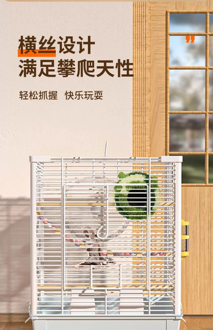 Small Pet Cage Insulated Habitat for Sugar Glider Degu Mouse Rat Chinchilla Ferret with Dense Metal Wire