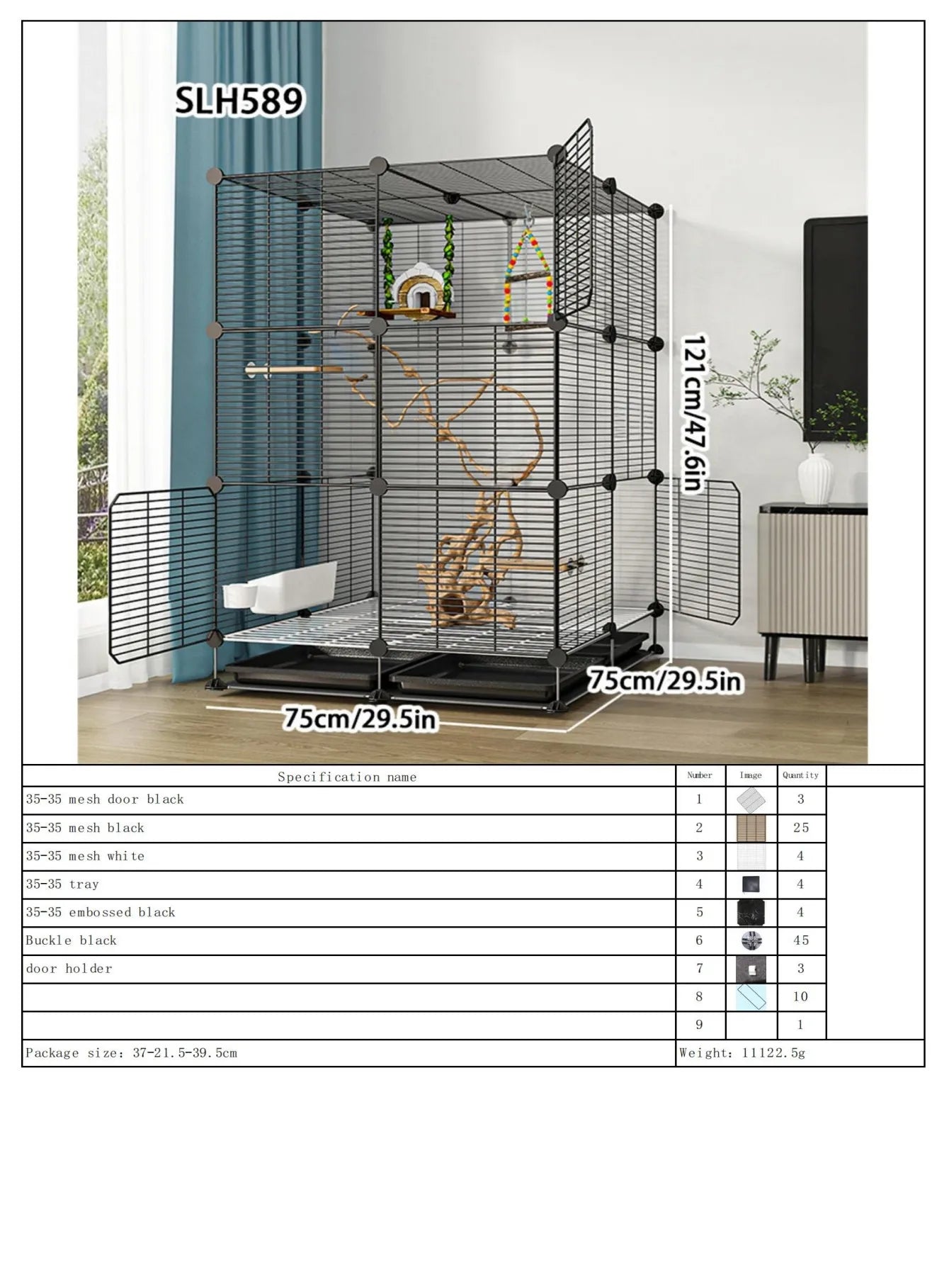 Large Bird Cage with Toilet Breeding Cage Suitable for Mynas, Budgerigars, Cockatiels, Finches, Thrushes, Multi-Layer Iron Bird Nest