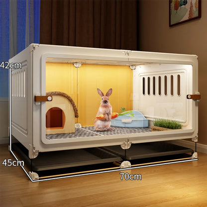 ZQ Rabbit cage Rabbit cage with toilet Rabbit  Household large guinea pig guinea pig Ornamental villa plastic
