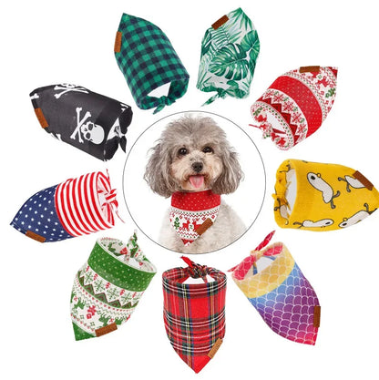 Dog Bandana Collar Scarf for Puppy & Cat Small Medium Large Dogs Adjustable Collars Pet Handkerchief Bibs Dress-up Accessories