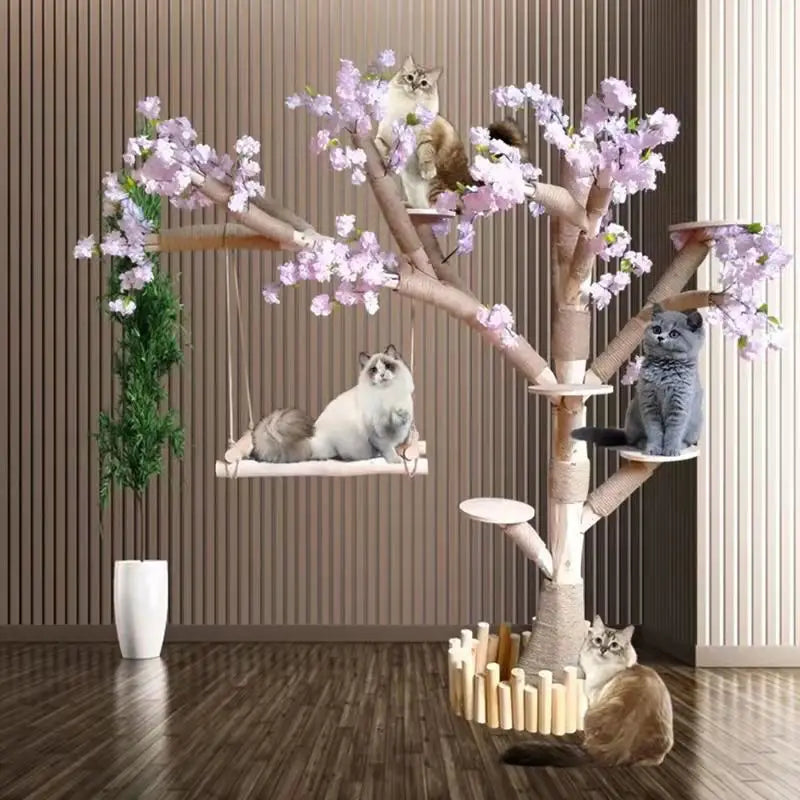 Indoor Simulation Tree for Cat, Large Family Climbing Frame, Pet Training Supplies, Tower Scrapers for Cats, Pet Accessories