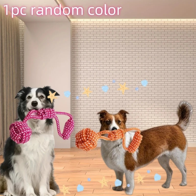 Dog Rope Toys for Chewing and Tugging, Interactive Knot Rope Ball Toys For Dogs Puppies Cats Pet Supplies Random Color