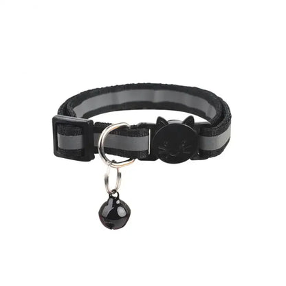 Reflective Pet Collar Cat And Dog Safety Buckle With Bell Nylon Buckle Adjustable Collar Night Safety Cartoon Pet Accessories