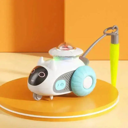 Cat Toys Car for Indoor Remote Control Smart Automatic Car with Tail Rechargeable LED Auto Moving Exercise Interactive Cat Toys