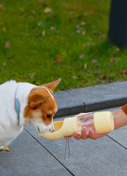Portable Dog Water Bottle With Food Cup For Small Large Dog Cats Outdoor Walking Drinking Feed Dispense French Bulldog Supplies
