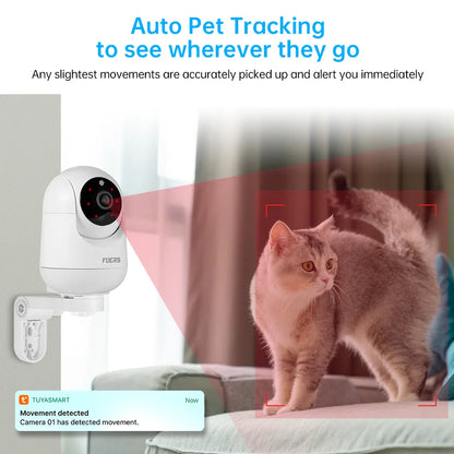 Tuya Smart WiFi IP Pets Camera Home Security Dog Cats Camera 4K 8MP HD Video Night Vision Surveillance AI Alerts Mini Camera