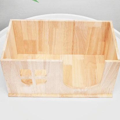 Bunny House Indoor Wooden Pet Cage window Door Ventilated Bunny Hut for Hamster Gerbil Chinchilla Hedgehog Ferret Resting