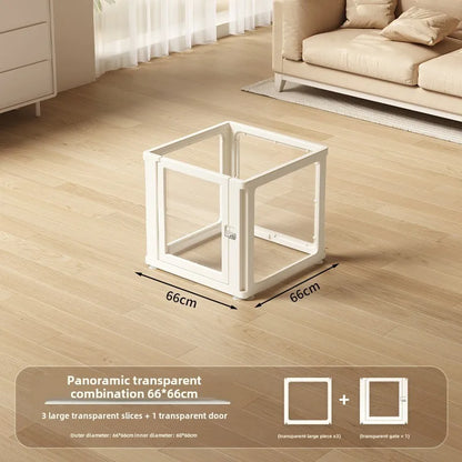DIY Free Combination Pet Fence Fully Transparent Acrylic Small Dog Indoor Home Dog House Balcony Safety Fence Pet Furniture