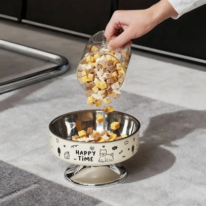 Cartoon Pet High Foot Bowl Large Capacity Neck Protection Cat Food Water Bowl Anti-slip Detachable Elevated Cat Bowl