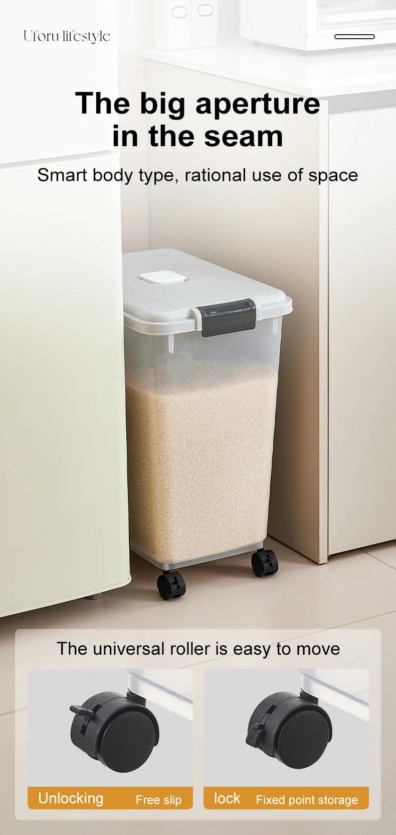 Rice bucket Household flour storage tank sealed against insects and moisture food-grade rice storage box Rice box