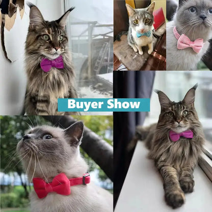 Pet Collars New Pet Bow Bell Collars Cute Cat Collars Pet Supplies Multicolor Adjustable Pets Dressing Tool Pets Accessories