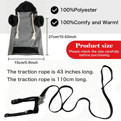 Ferret Clothes With Harness Comfortable Soft Hamster Outfits Small Pets Hoodie Costume For Bunny Squirrels Chinchilla Chihuahua