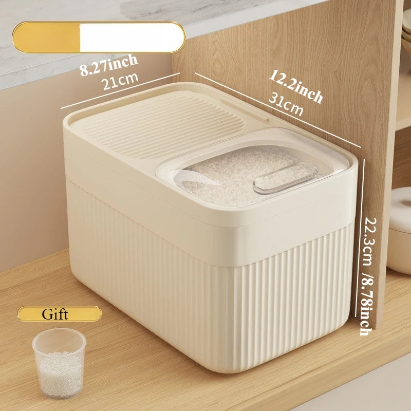 Moisture Proof Rice Dispenser 5KG/10KG Rice Bucket Kitchen Organizer Pet Food Storage Container Cereal Jar Caixa Organizadora