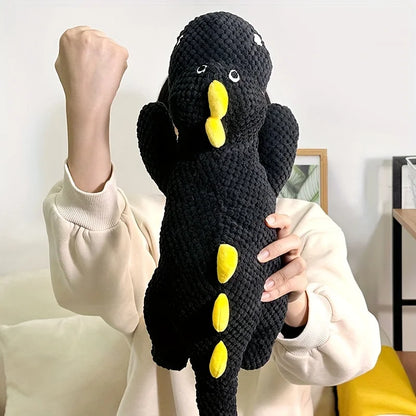 1 creative black dragon plush toy, a big fat dragon lying down, an interactive toy for cats and dogs, a cute big fat black drago