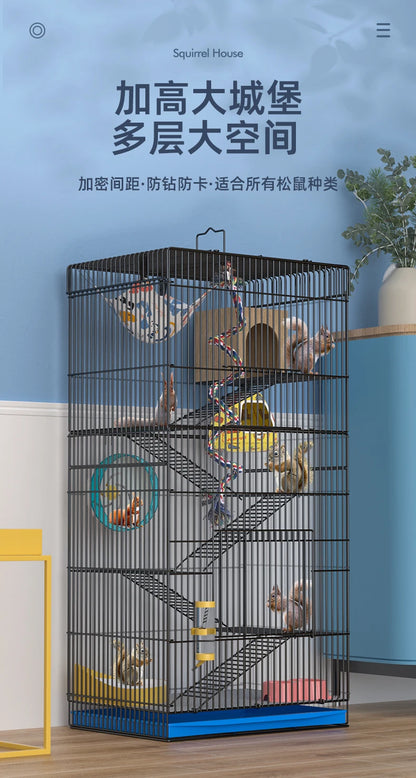 ‌Jumbo Hedgehog Sugar Glider Cage - Reinforced Escape-Proof Habitat, Chew-Resistant Large Base for Rats Hamsters