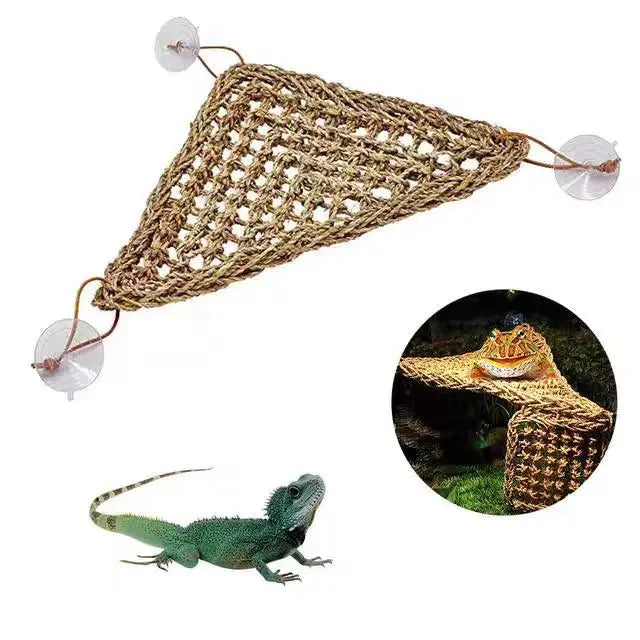 Bearded Dragon Hammock Reptile Lounger for Chameleon Lizards Gecko Snakes Lguana Reptiles Geckos Grass Cushion Pet Bed Swing