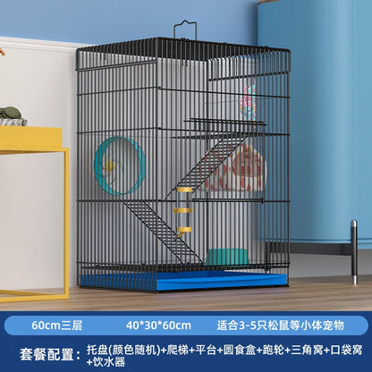 ‌Jumbo Hedgehog Sugar Glider Cage - Reinforced Escape-Proof Habitat, Chew-Resistant Large Base for Rats Hamsters