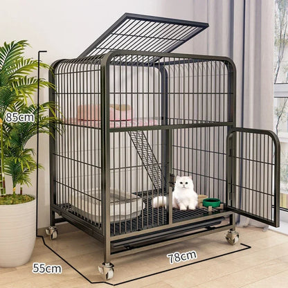 Window Openable Mesh Cat Cages Creative Pet Villa Duplex Luxury Cat Dog House Durable Metal Pet Room Modern Minimalist Doghouse