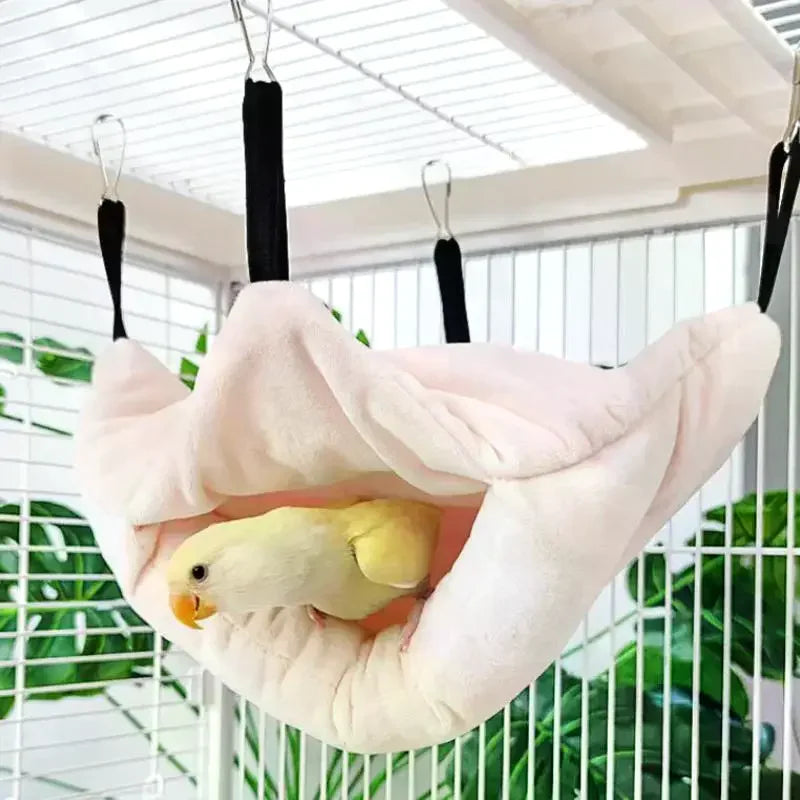 Pet Bird Parrot Hangable Cages Warm Hammock Hut Tent Warm Durable Wear-resistant Hanging Cave Sleeping Hatching Cage Decoration