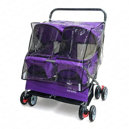 Ultra-light Two-seat Pet Stroller with Double Sleeping Bed Car - Removable Washable Widening Care for Cats And Dogs