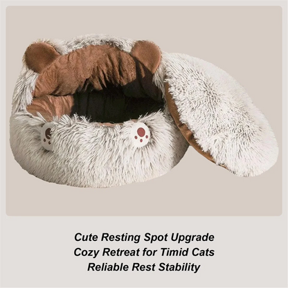 AA81-Cat Bed Cave Covered Cat Nest Small Dog Bed Warm Anti-Slip Nest Pet Supplies For Winter Animal Kitten Puppy Balcony