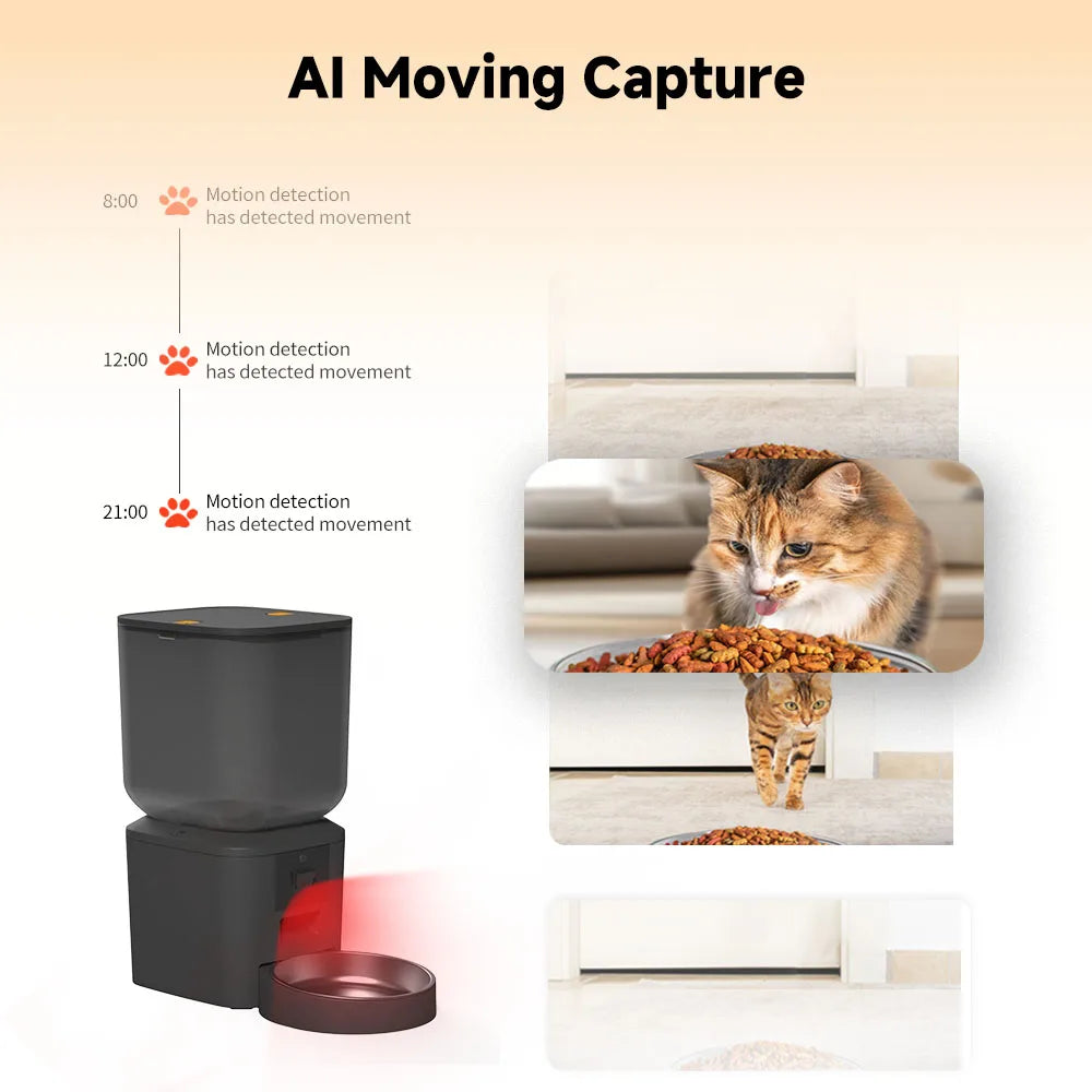 8L Automatic Cat Feeder With 1080p Camera Video 5G WiFi Cat Food Dispenser Pet Smart Voice Recorder Tuya APP Pet Auto Feeder