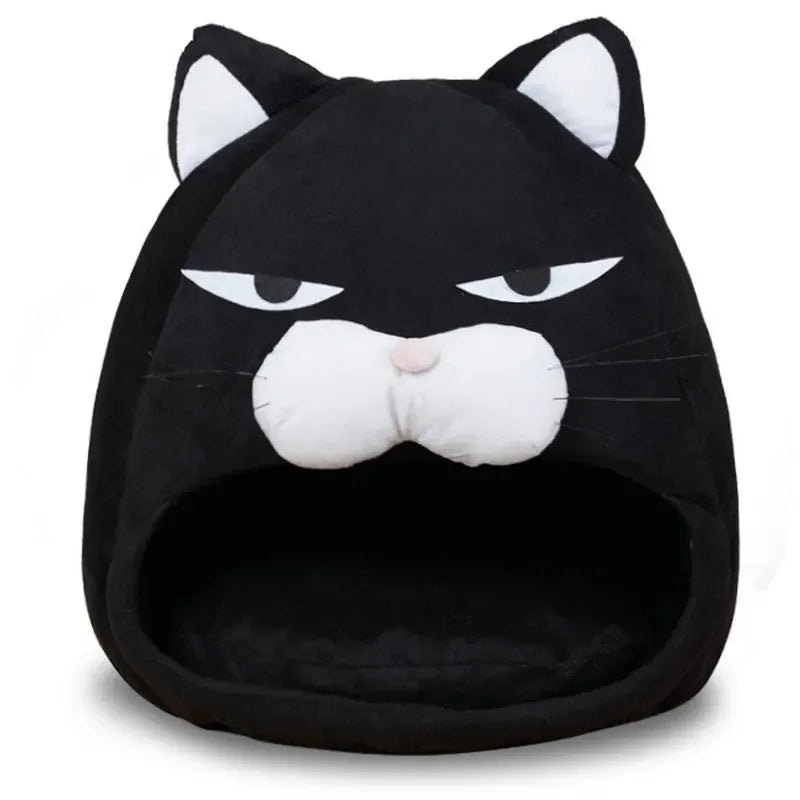 Warm Black Cat Shape House/Bed For Cats Bed Cushion Sleeping Bag Puppy bed Mat Cat Accessories Pet dog Bed Kennel Cama Gato