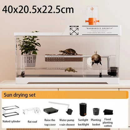 Reptile Terrariums Desktop Ecological Tank Amphibious Transparent Landscaping Terrariums Turtle Tarantulas Geckos Breeding Box