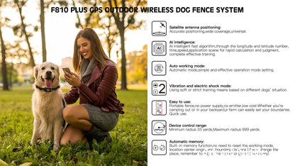 GPS Pet Fence Electric Wireless Dog Tracker Collar Pet Containment System Waterproof Dog Training Collar Anti Run Away Safety