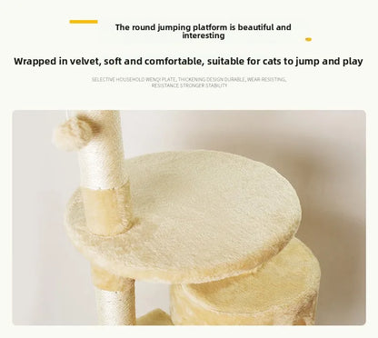 Winter cat climbing frame, wrapped in fabric for warmth, cat villa, cat nest, cat tree, cat jumping platform, pet toys