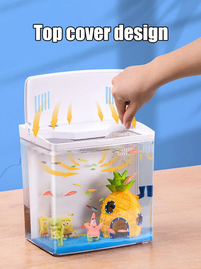 1PC Household fish tank, living room, small mini betta fish tank, desktop ecological tank