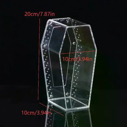 Acrylic Transparent Reptile Enclosure Insect Spider Lizard Feeding Cage Reptile Breeding Box Ventilation Arboreal Enclosure Case