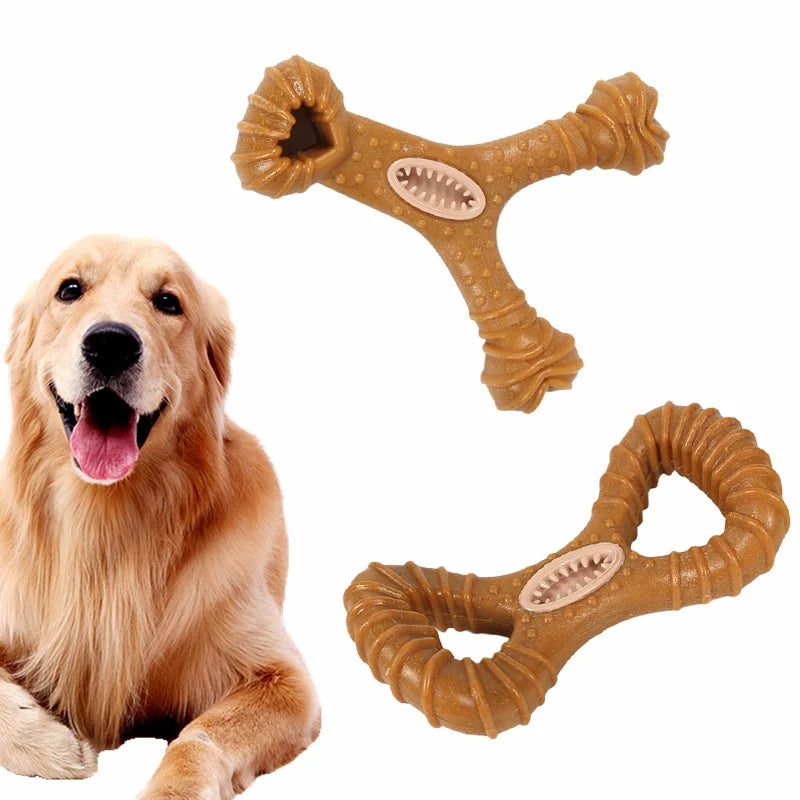 Indestructible 15CM Solid Beechwood Chew Stick for Large Dogs - Dental Health Interactive Toy with Treat Hole, Heavy Duty Chewin