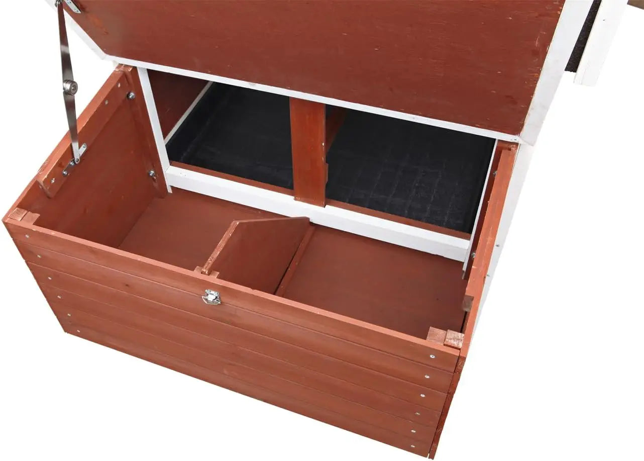 natura chicken coop with outdoor run – outdoor hen house with two nesting boxes – easy to clean chicken pen, pull-out plastic t