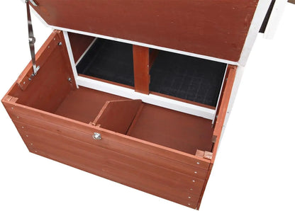 natura chicken coop with outdoor run – outdoor hen house with two nesting boxes – easy to clean chicken pen, pull-out plastic t