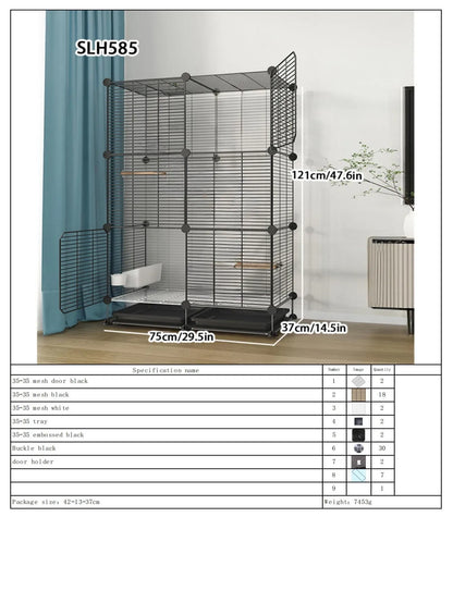Large Bird Cage with Toilet Breeding Cage Suitable for Mynas, Budgerigars, Cockatiels, Finches, Thrushes, Multi-Layer Iron Bird Nest