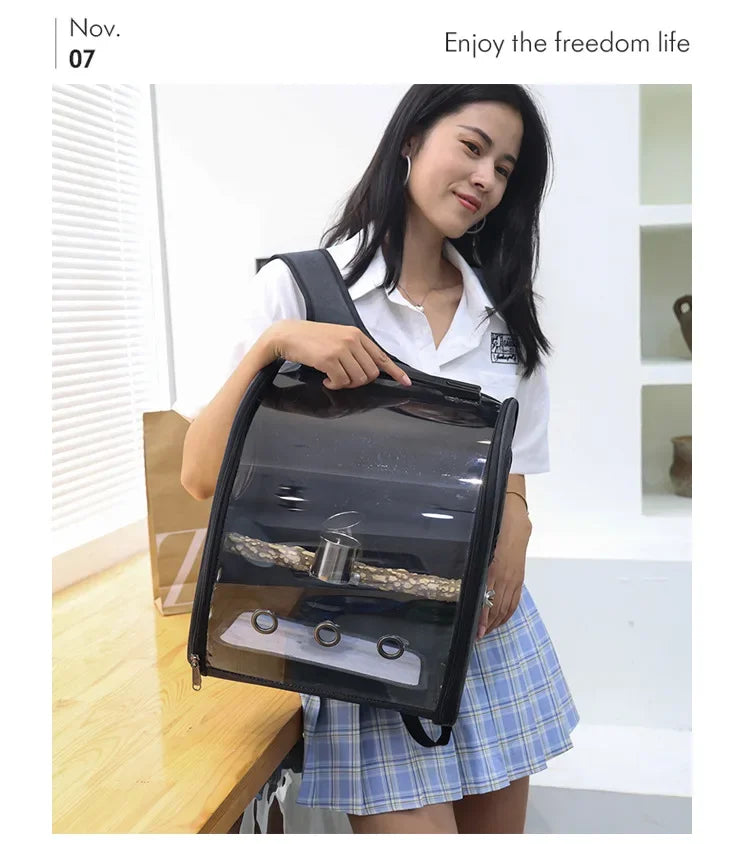Pet Bird Cage House Parrot Carrier with Feeders Bird Large Space Travel Bag Breathable Portable Bird Cage Accessories