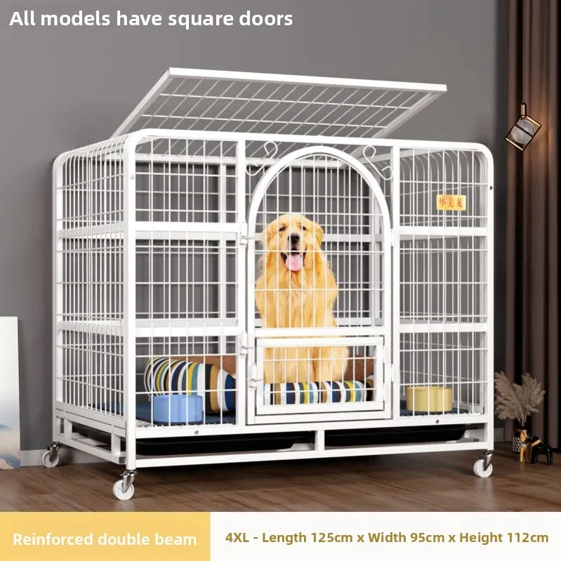 Indoor Large Medium Dog Cage with Toilet Pet Dog House Fence for Samoyed Labr Dog Cages Kennels And Run Outdoor Supplies