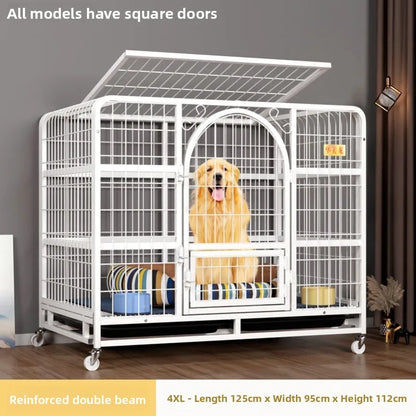 Indoor Large Medium Dog Cage with Toilet Pet Dog House Fence for Samoyed Labr Dog Cages Kennels And Run Outdoor Supplies