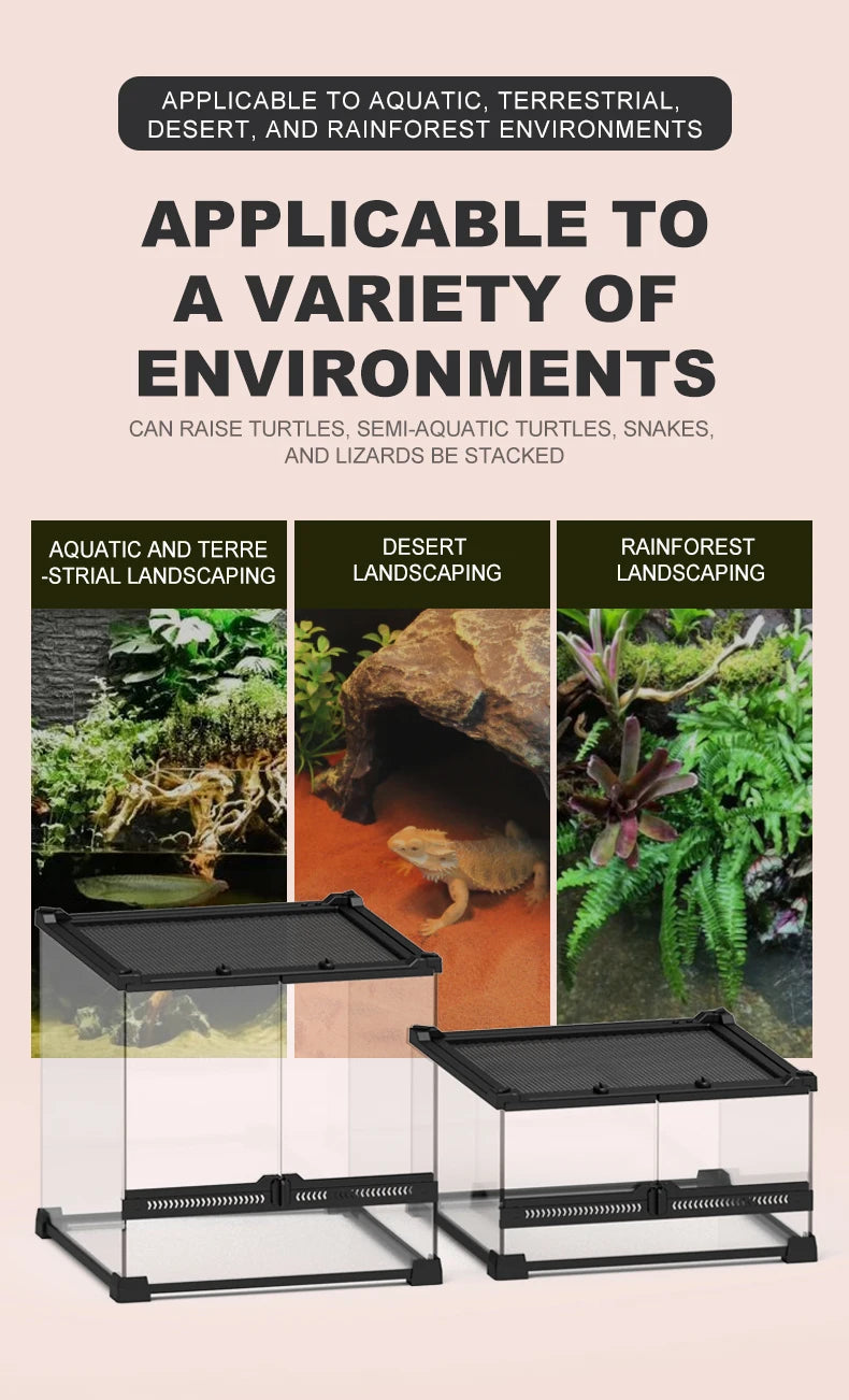 Best Tempered Glass Pet Reptile Enclosure Terrarium Glass Containers Paludarium Tank For Pets