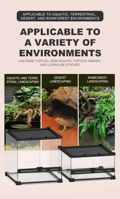 Best Tempered Glass Pet Reptile Enclosure Terrarium Glass Containers Paludarium Tank For Pets