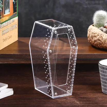 Acrylic Transparent Reptile Enclosure Insect Spider Lizard Feeding Cage Reptile Breeding Box Ventilation Arboreal Enclosure Case